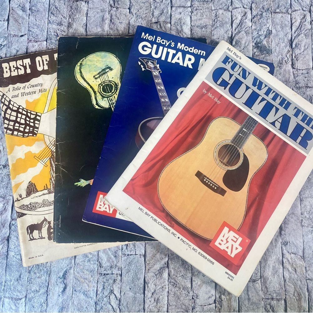Vtg Guitar Books Acoustic Guitar Bundle of 4 Music Books Fun with the Guitar